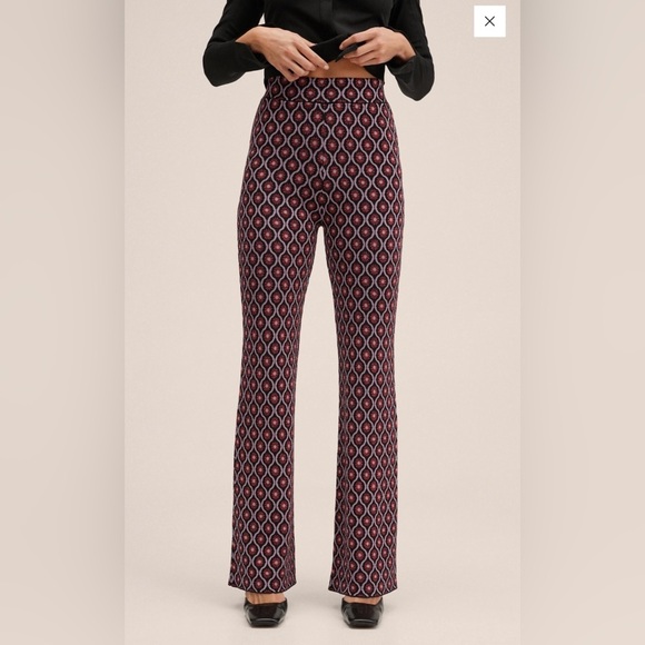 Mango Retro-print pants women’s XL - Picture 1 of 7